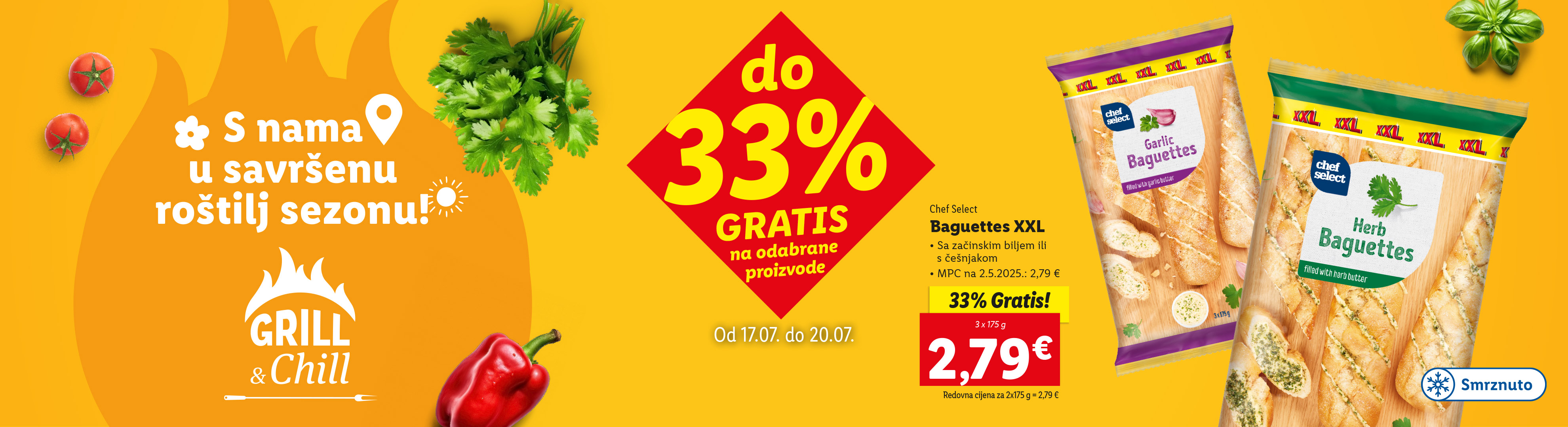 Chef Select Baguettes XXL s 33% popusta od 17. do 20. srpnja.