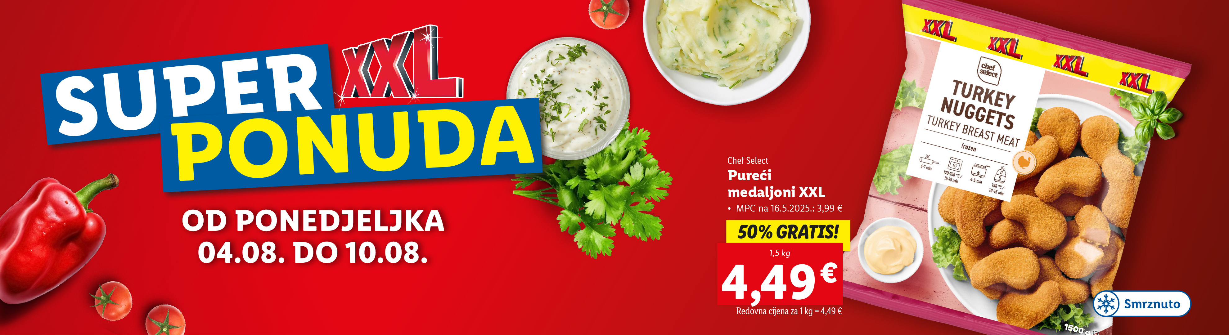 Chef Select XXL pureći medaljoni i nuggets u super ponudi od 04.08. do 10.08.