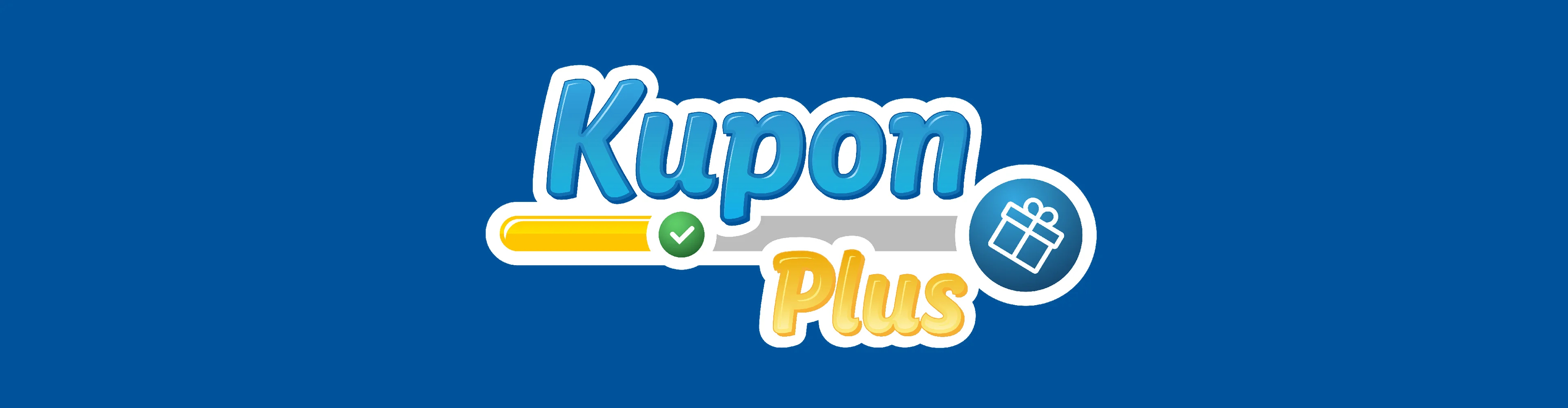 Logo Kupon Plus s naglaskom na kupone i poklone.