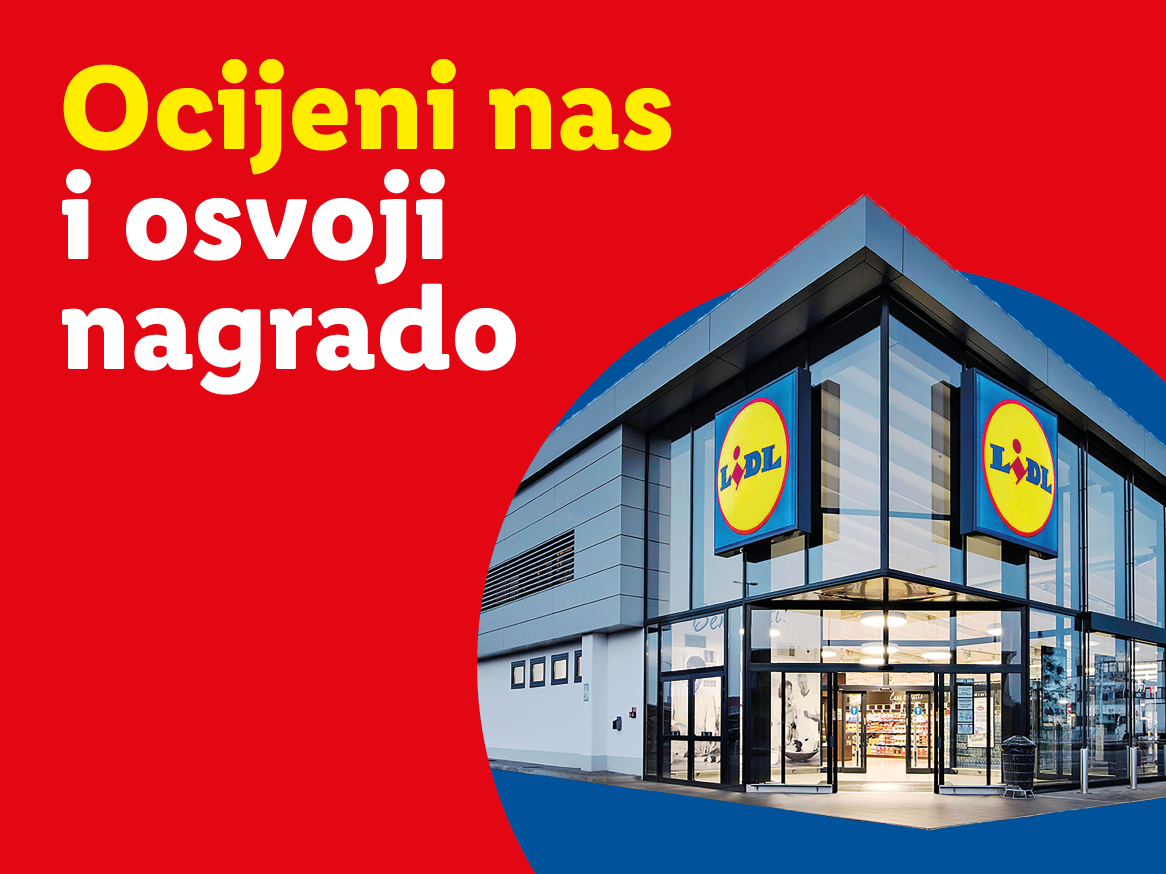 Lidl trgovina s tekstom: Ocijeni nas i osvoji nagradu