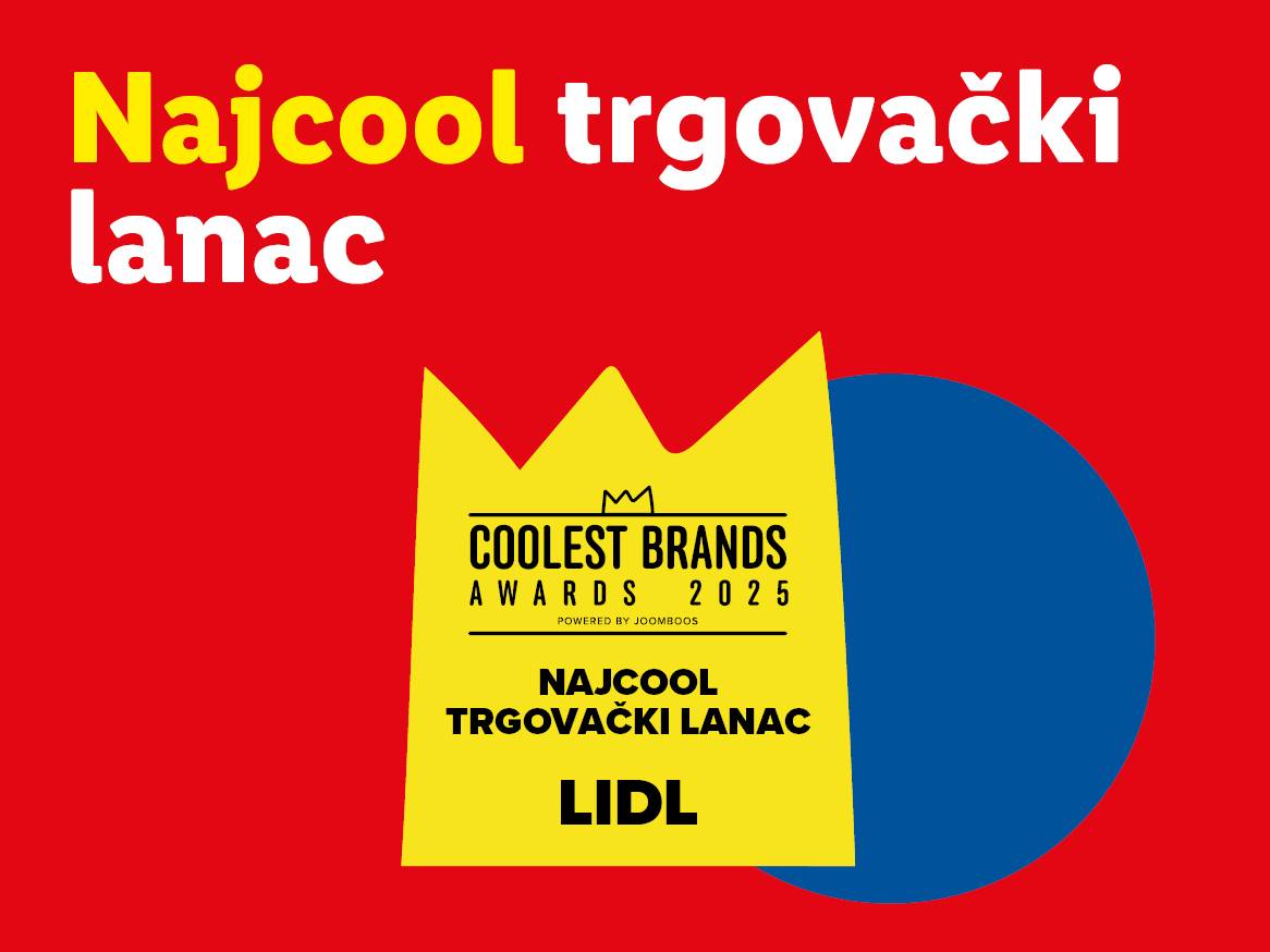 Lidl je proglašen najcool trgovačkim lancem na Coolest Brands Awards 2025.