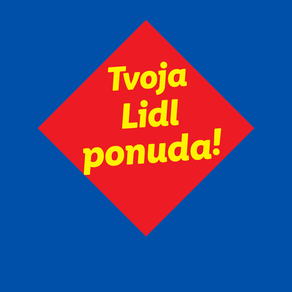 Crveni romb s natpisom 'Tvoja ponuda!' na plavoj pozadini.