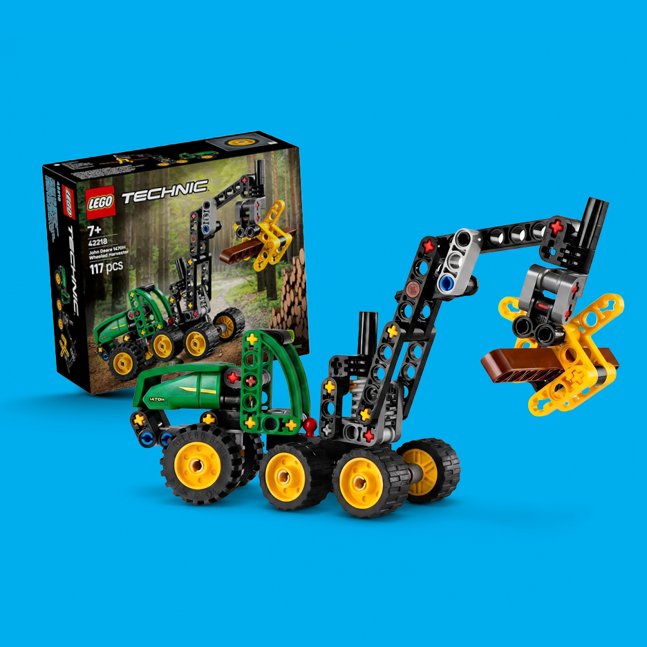 Lego Technic set za slaganje šumskog stroja s kutijom i 117 dijelova.