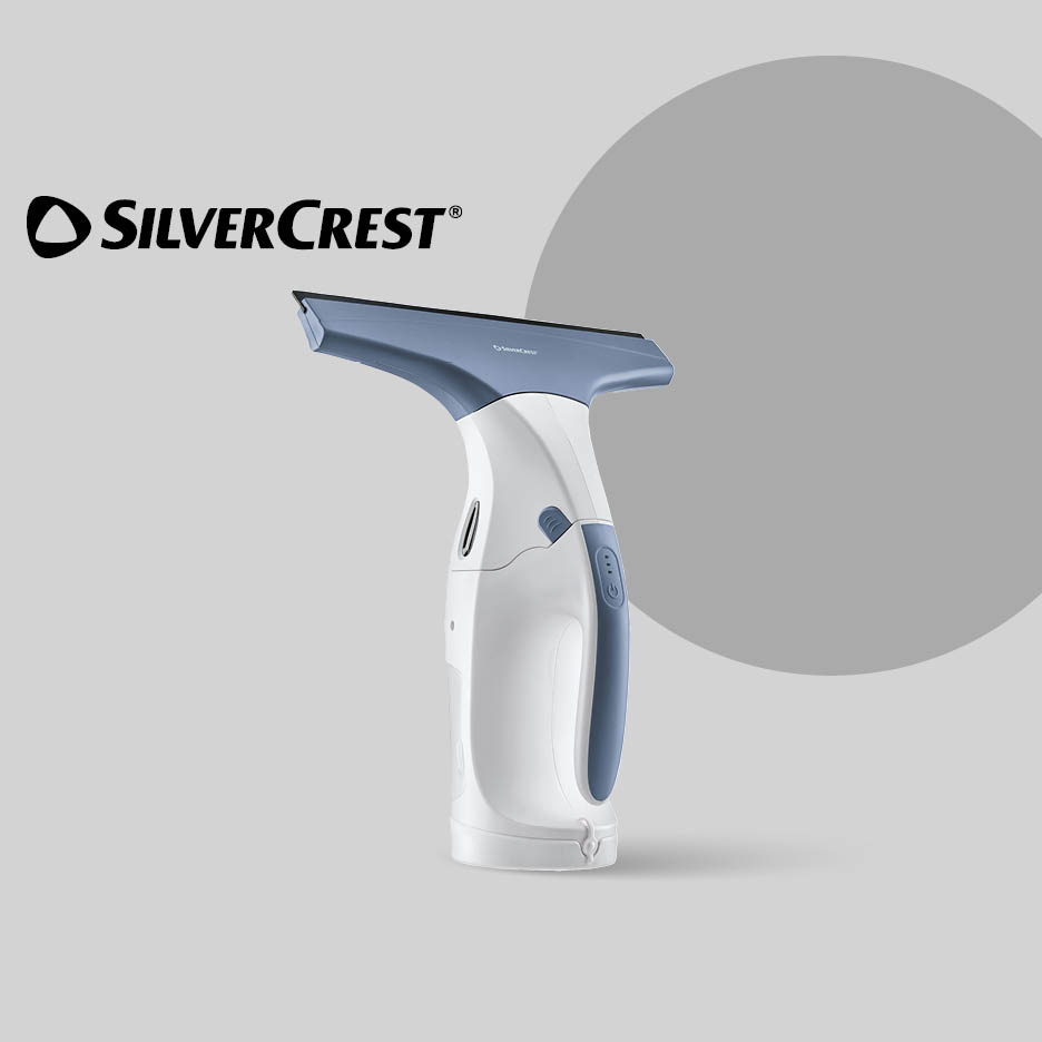 Bežični čistač prozora u bijeloj i plavoj boji.