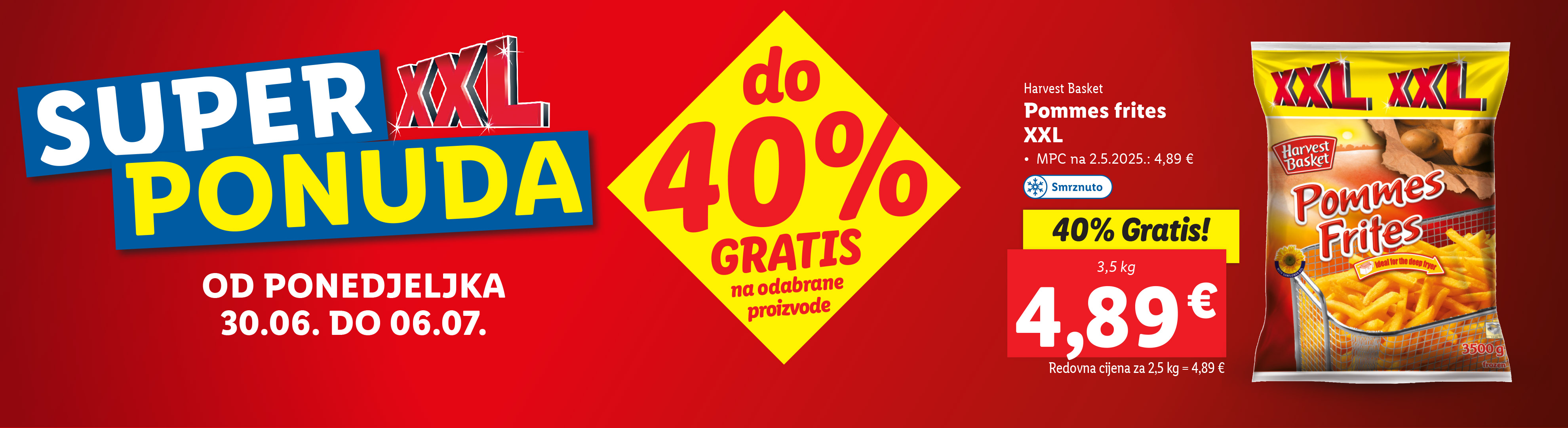 Super ponuda Harvest Basket XXL pomfrita: do 40% gratis na odabrane proizvode od 30.06. do 06.07.