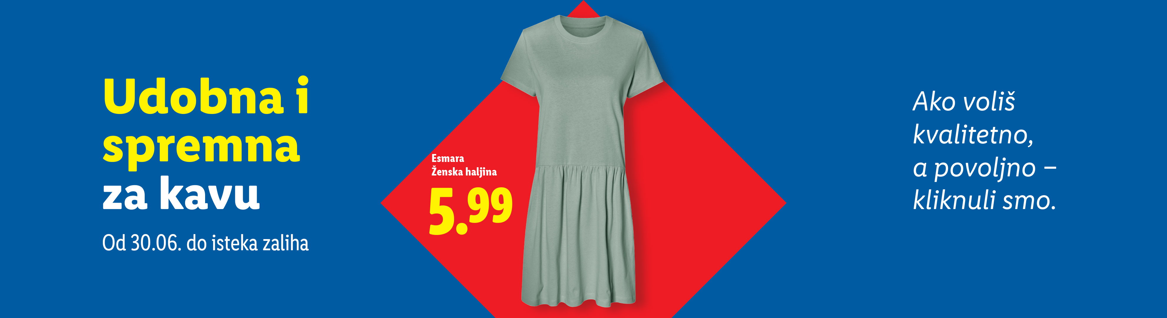 Esmara ženska haljina, udobna i spremna za kavu, 5,99 kn.