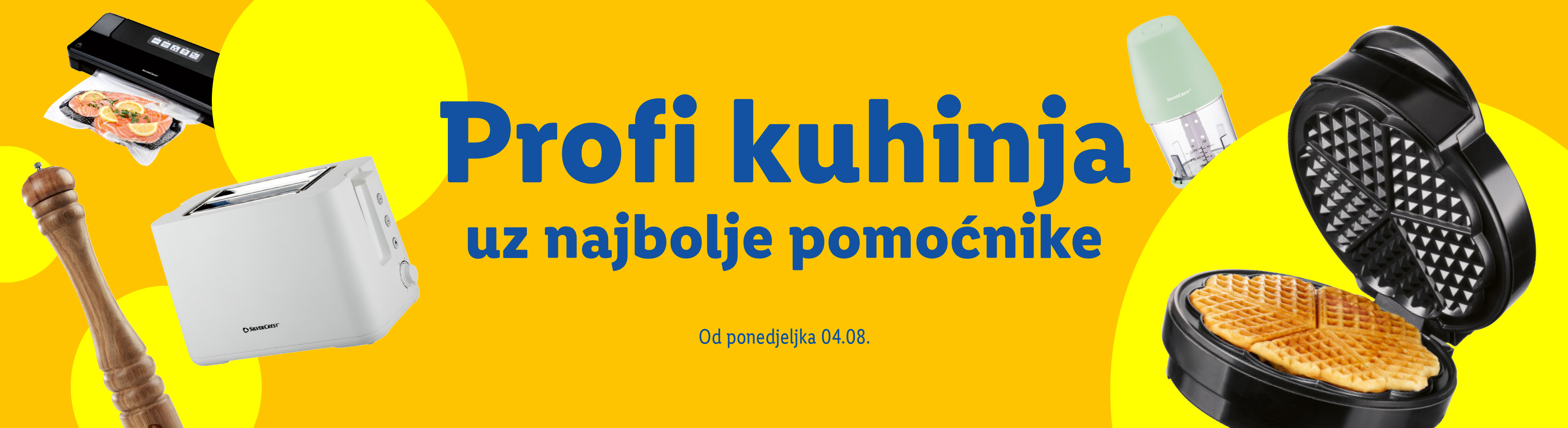 Profi kuhinja s najboljim pomoćnicima: toster, vafli maker, blender i vakuumirka.
