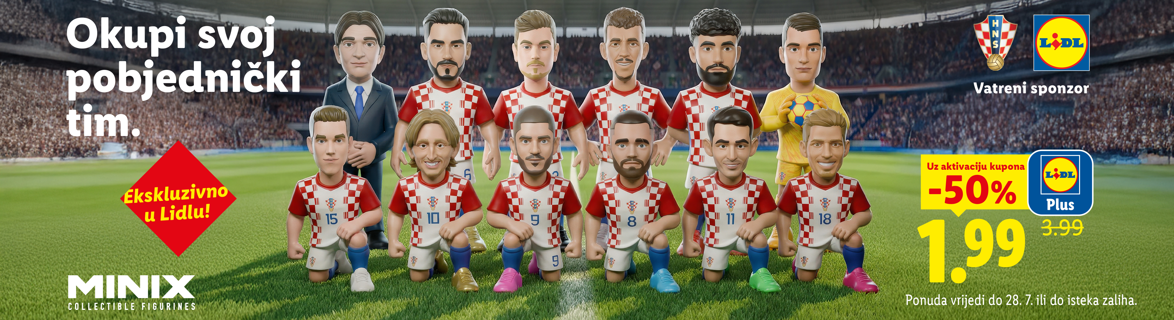 Kolekcija figurica nogometaša u dresovima hrvatske reprezentacije, dostupna ekskluzivno u trgovinama.