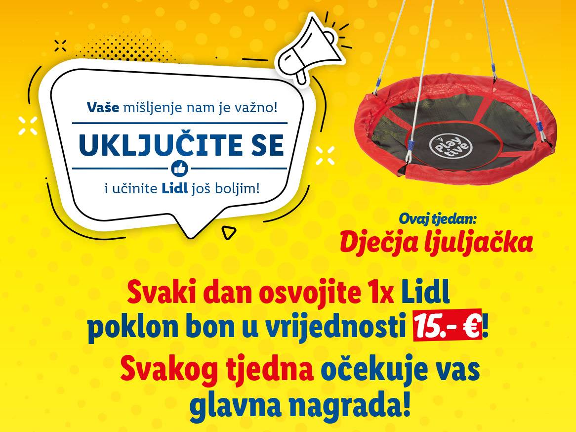 Lidl nagradna igra: osvojite dječju ljuljačku i poklon bonove!