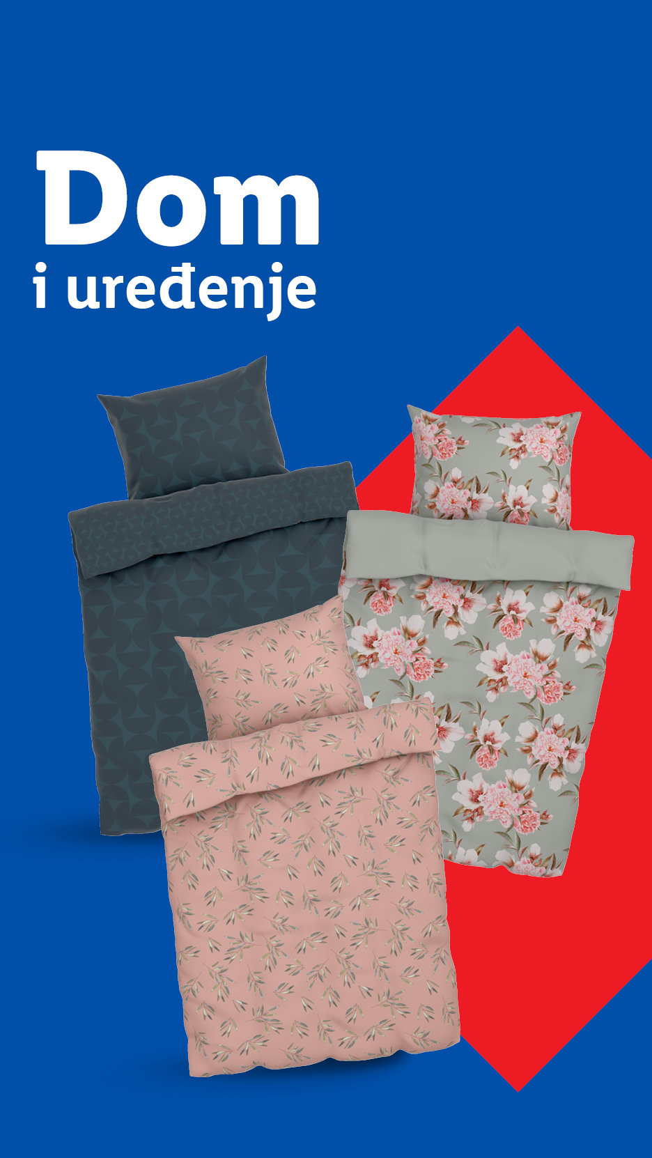 Posteljina s cvjetnim i geometrijskim uzorcima. Tekst: Dom i uređenje.