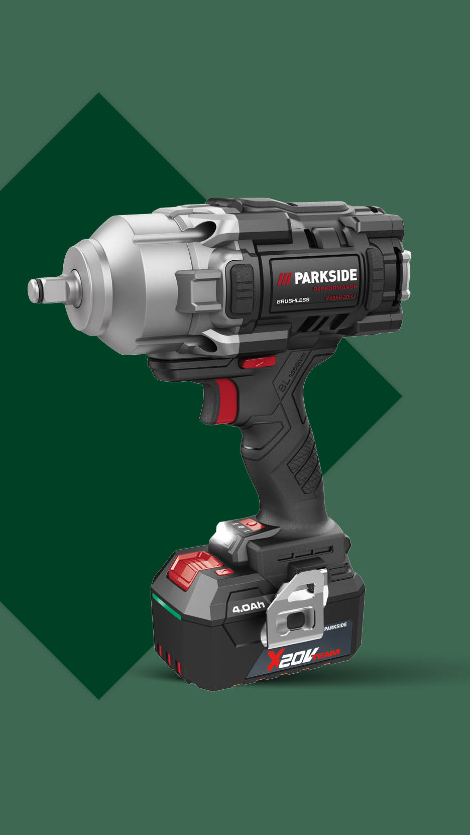 Akumulatorski udarni odvijač s baterijom od 4,0 Ah i 20 V.