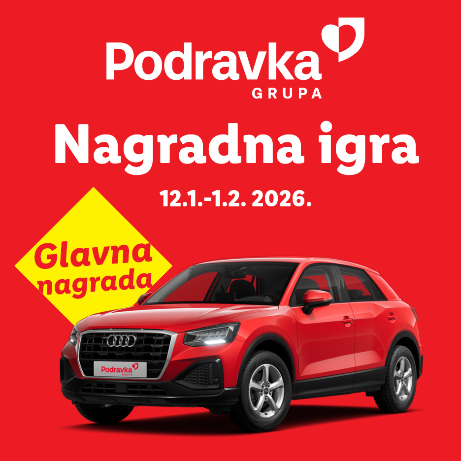 Podravka nagradna igra s glavnom nagradom: crveni Audi Q2, od 12.1. do 1.2. 2026.