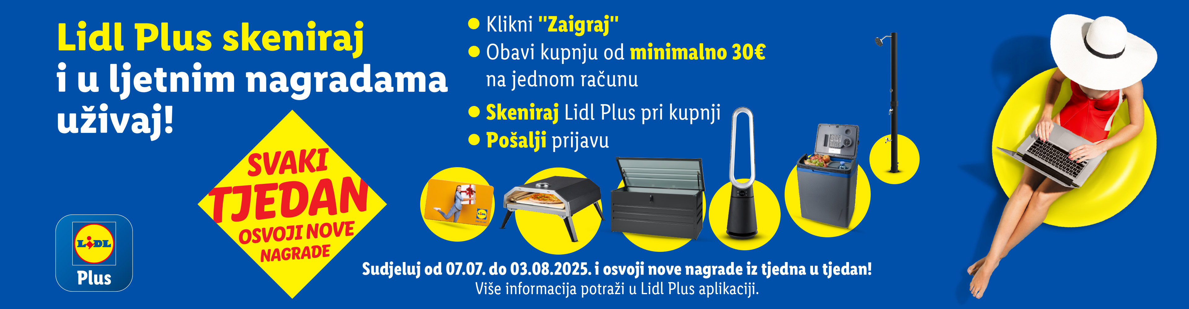 Lidl Plus ljetna nagradna igra: osvojite pizzeriju, ventilator, kutiju za alat i tuš.