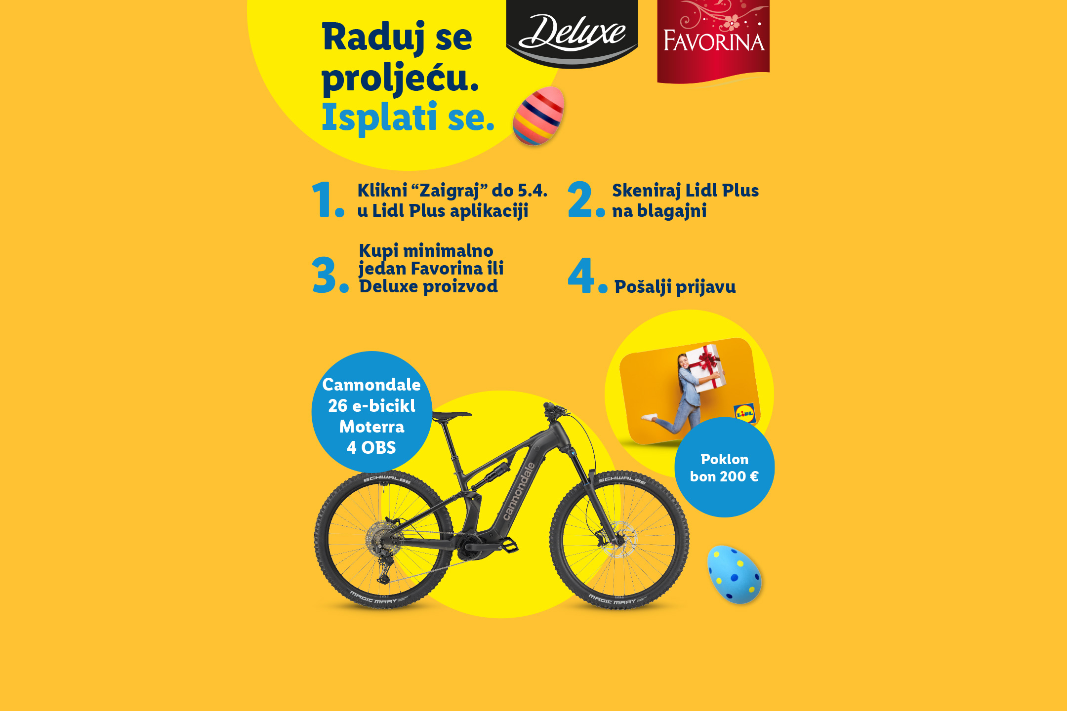 Proljetna nagradna igra s e-biciklom, poklon bonom od 200 € i uskršnjim jajima.
