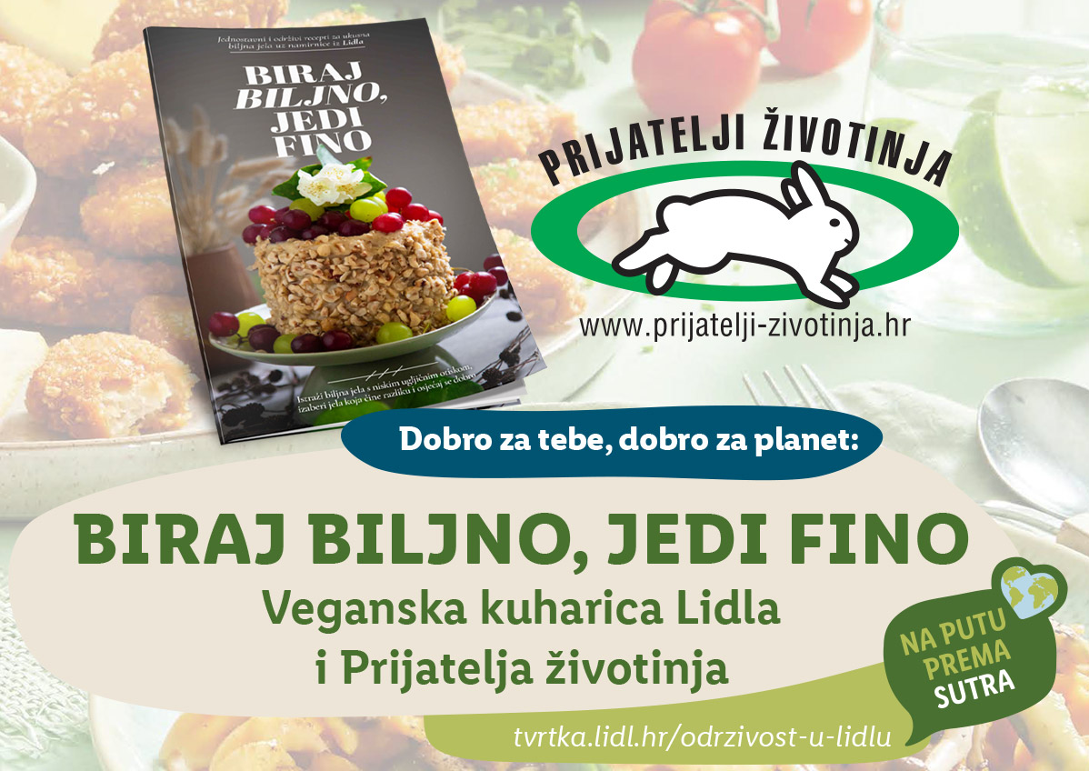 Veganska kuharica Lidla i Prijatelja životinja: ukusni recepti, dobri za planet.