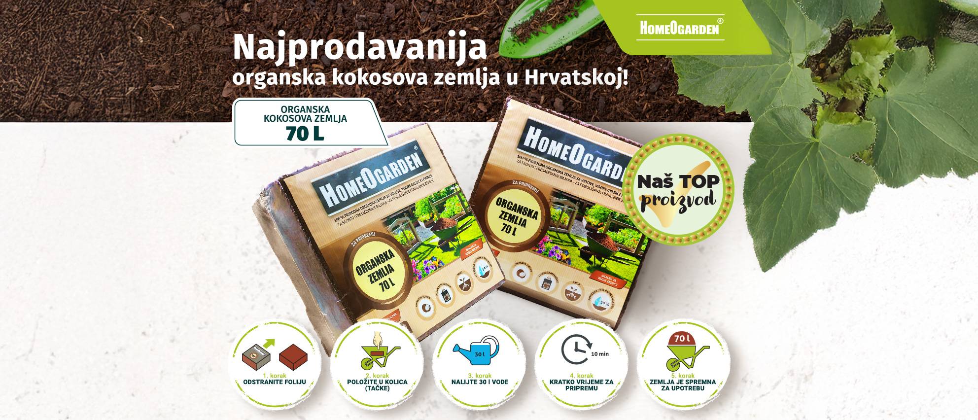 HomeGarden organska kokosova zemlja, najbolje prodavana u Hrvatskoj!