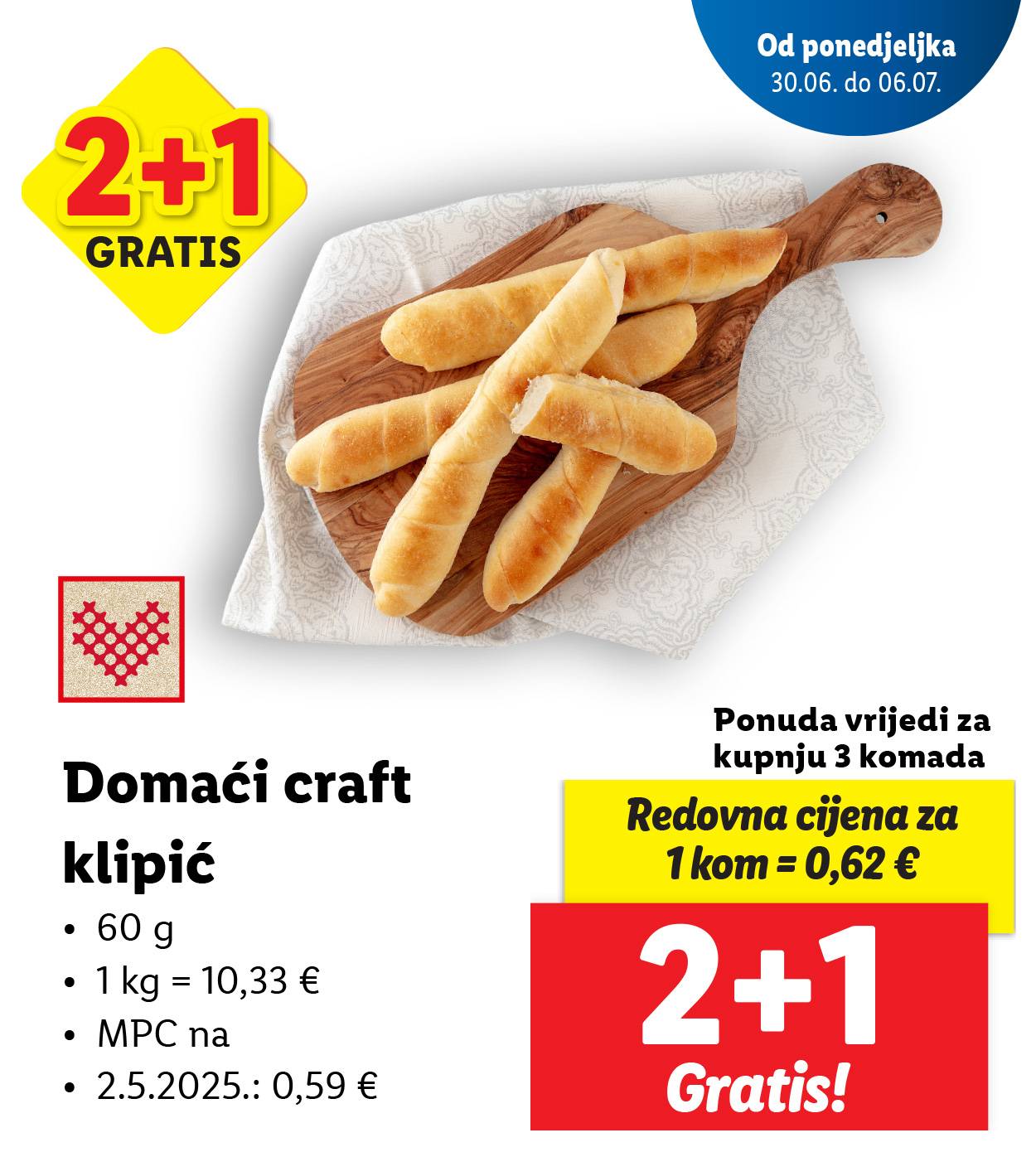 Domaći craft klipići (60g) - ponuda 2+1 gratis.